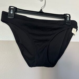 Aerie Women’s Ribbed Bikini Bottoms - Black - Size Large